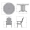 Highwood Usa Hamilton 5pc Round Outdoor Patio Furniture Dining Set AD-DNA48-EUC - alternate 3